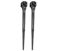 sourcing map 2 llaves de trinquete para andamio de 16 mm x 18 mm, CR-V, 12 puntos, doble extremo, llave de carraca, herramienta para reparación de automóviles, mantenimiento mecánico, color negro