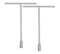 sourcing map 2 llaves de vaso con mango en T de 11 mm métricas hexagonales con antideslizante de largo alcance CR-V acero al cromo vanadio para reparación de motocicletas, bicicletas, automóviles