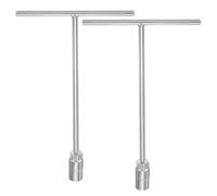 sourcing map 2 llaves de vaso con mango en T de 17 mm métricas hexagonales con antideslizante de largo alcance CR-V acero al cromo vanadio para reparación de motocicletas, bicicletas, automóviles