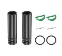 sourcing map 2 llaves de vaso de impacto profundo de 6 puntos de 1/2 pulgada de 16 mm, métricas estándar, eje de acero Cr-Mo, tuercas hexagonales con pasador de bloqueo de anillo de goma