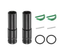 sourcing map 2 llaves de vaso de impacto profundo de 6 puntos de 1,27 cm de 14 mm, métrico estándar, vástago de acero Cr-Mo, tuercas hexagonales con pasador de bloqueo de anillo de goma