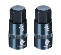 sourcing map 2 llaves de vaso hexagonales de impacto de 1/2 pulgada H4 (4 mm) métricas de 4 pulgadas de longitud S2 de acero de 6 puntos para adaptador de taladro eléctrico, azul