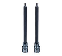 sourcing map 2 llaves de vaso hexagonales de impacto de 1/2 pulgada H4 (4 mm) métricas de 8 pulgadas de longitud S2 de acero de 6 puntos para adaptador de taladro eléctrico, azul