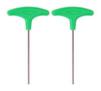 sourcing map 2 llaves hexagonales con mango en T de 3 mm métricas S2 de acero en T, llave hexagonal interior, herramienta de reparación para mantenimiento del hogar automotriz, color verde