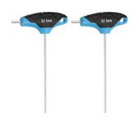 sourcing map 2 llaves hexagonales con mango en T de 3 mm y 125 mm de largo, métricas S2 de acero, llave hexagonal interior, herramienta de reparación para mantenimiento del hogar automotriz, azul y