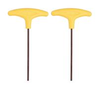 sourcing map 2 llaves hexagonales con mango en T de 5 mm métricas S2 de acero de brazo largo amarillo T-Key extremo plano interior hexagonal herramienta de reparación para mantenimiento de automóviles