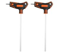 sourcing map 2 llaves hexagonales de extremo plano con mango en T de 5 mm métricas S2 de acero largo de brazo en T, llave hexagonal interior, herramienta de reparación para mantenimiento de