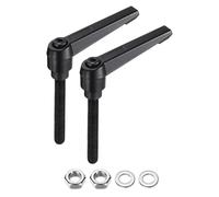 sourcing map 2 manijas ajustables de palanca M8 x 50 mm, rosca métrica macho con tuercas, arandelas, juego de manijas de sujeción de nivel, pomos de mano giratorios, pernos con palanca de bloqueo,