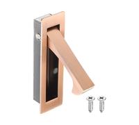 sourcing map 2 manijas de puerta de bolsillo, tirador de borde de puerta de acero inoxidable 304, herrajes de puerta de bolsillo para armario corredizo, hogar, oficina, hoteles, cobre rojo