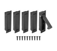 sourcing map 2 manijas de puerta de bolsillo, tirador de borde de puerta de acero inoxidable 304, herrajes de puerta de bolsillo para armario corredizo, hogar, oficina, hoteles, color negro