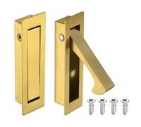 sourcing map 2 manijas de puerta de bolsillo, tirador de borde de puerta de acero inoxidable 304, herrajes de puerta de bolsillo para armario corredizo, hogar, oficina, hoteles, color dorado