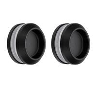 sourcing map 2 manijas redondas de vidrio para puerta corrediza, acero inoxidable 304, manija de baño con tornillo para ducha, balcón, oficina, armario de puerta corrediza, color negro