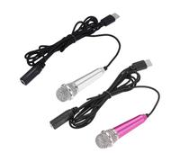 sourcing map 2 mini micrófonos, mini micrófonos pequeños para teléfono tipo C, micrófono pequeño para grabar voz de teléfono, rosa intenso/plateado