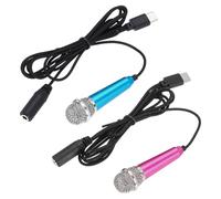 sourcing map 2 mini micrófonos, mini micrófonos pequeños para teléfono tipo C, micrófono pequeño para grabar voz de teléfono, azul/rosa intenso