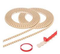 sourcing map 2 molduras flexibles de 10 pies, 10 mm de ancho, cuentas de despegar y pegar para marco de ventana, baño, espejo, borde, armario, TV, decoración de borde de pared, color amarillo