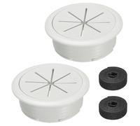 sourcing map 2 ojales de escritorio, 2 pulgadas (50 mm), cubierta de agujero de cable de plástico ABS, ojales de escritorio, organizador de cables flexible con brida de 6.5 pies para mesa de oficina