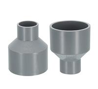 sourcing map 2 Paquete PVC Tubería Montajes - Agua Tubería Incrementador Reductor Conectores Adaptadores, Reductor Acoplamiento Zócalo, Aplicar a Exterior/Jardín (25mm y 50mm ID)