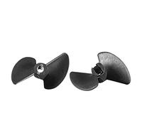 sourcing map 2 Par Hélice con 2-Palas giratoria para Barco RC Negro 30 x 40 x 3,17 mm de Nylon