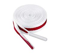 sourcing map 2 Pares Cordones de lona planos para hombres y mujeres Blanco Rojo Blanco 120cm/47.24"