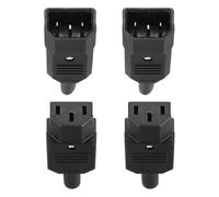 sourcing map 2 pares de conectores adaptadores de enchufe C13 de CA 250 V 10 A 3 terminales para montaje en panel IEC320 C14