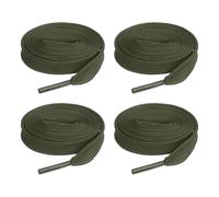 sourcing map 2 pares de cordones planos para zapatos, 2/5 x 24 pulgadas, de poliéster, cordones elásticos planos para tenis, zapatos de patinaje, botas, color verde militar