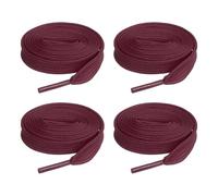 sourcing map 2 pares de cordones planos para zapatos, 2/5 x 31 pulgadas, de poliéster, cordones elásticos planos para tenis, zapatos de patinaje, botas, color rojo vino