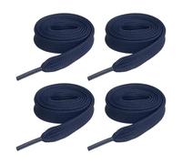 sourcing map 2 pares de cordones planos para zapatos, 2/5 x 39 pulgadas, de poliéster, cordones elásticos planos para tenis, zapatos de patinaje, botas, color azul marino