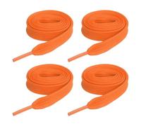 sourcing map 2 pares de cordones planos para zapatos, 2/5 x 47 pulgadas, de poliéster, cordones elásticos planos para tenis, zapatos de patinaje, botas, color naranja