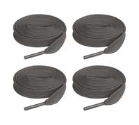 sourcing map 2 pares de cordones planos para zapatos, 2/5 x 55 pulgadas, de poliéster, cordones elásticos planos para tenis, zapatos de patinaje, botas, color gris ahumado