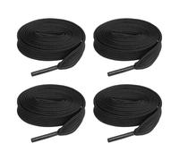 sourcing map 2 pares de cordones planos para zapatos, 2/5 x 55 pulgadas, de poliéster, cordones elásticos planos para tenis, zapatos de patinaje, botas, color negro