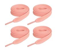 sourcing map 2 pares de cordones planos para zapatos, 2/5 x 55 pulgadas, de poliéster, cordones elásticos planos para tenis, zapatos de patinaje, botas, color rosa claro