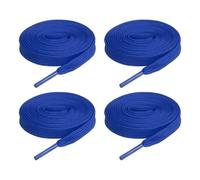 sourcing map 2 pares de cordones planos para zapatos, 2/5 x 63 pulgadas, cordones elásticos planos de poliéster para tenis, zapatos de patinaje, botas, color azul zafiro