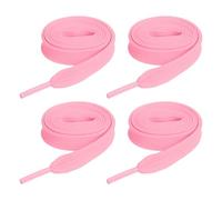 sourcing map 2 pares de cordones planos para zapatos, 2/5 x 63 pulgadas, cordones elásticos planos de poliéster para tenis, zapatos de patinaje, botas, color rosa