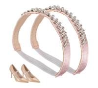 sourcing map 2 pares de correas de zapatos de tacón alto, correas elásticas para zapatos de diamantes de imitación, correas de tobillo desmontables, cordones de cristal de repuesto para mujer,