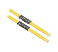sourcing map 2 pares de empuñaduras antideslizantes de madera de arce 7A amarillo clásico para baquetas de batería para percusión o instrumentos musicales