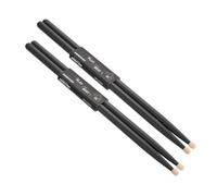 sourcing map 2 pares de empuñaduras antideslizantes de madera de arce 7A negro clásico para baquetas de batería para percusión o instrumentos musicales