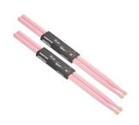 sourcing map 2 pares de empuñaduras antideslizantes de madera de arce para baquetas 5A, color rosa, punta de madera clásica para percusión, instrumentos musicales