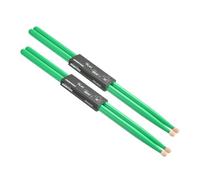 sourcing map 2 pares de empuñaduras antideslizantes de madera de arce para baquetas 5A, color verde clásico, punta de madera para percusión, instrumentos musicales