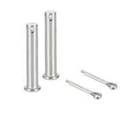 sourcing map 2 pasadores de horquilla M12 x 70 mm, acero inoxidable 304 de un solo agujero, sistema de bloqueo de enganche de cabeza plana con pasadores de aleta para instalación de muebles, remolque