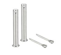sourcing map 2 pasadores de horquilla M12 x 90 mm, acero inoxidable 304 de un solo agujero, sistema de bloqueo de enganche de cabeza plana con pasadores de aleta para instalación de muebles, remolque
