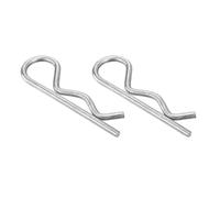 sourcing map 2 pasadores de resorte en forma de R de acero inoxidable 304 de 6 mm x 120 mm, clips R para electrodomésticos, equipos deportivos, reparación de mecánicos de automóviles (plateado)