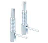 sourcing map 2 pasadores retráctiles de émbolo de indexación, M12 L, émbolo de resorte de acero al carbono, pestillo con resorte, pasador de bloqueo telescópico para maquinaria de construcción naval