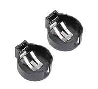 sourcing map 2 Pcs Contenedor Cr2477 Pila De Botón De Moneda Titular Horizontal Negro Caja