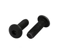 sourcing map 2 Pcs M5X16mm 10.9 Grado Zócalo Hexagonal Reverso Tornillo De Rosca De La Mano Izquierda Negro