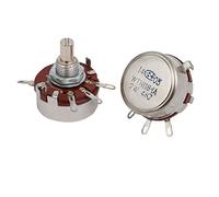 sourcing map 2 pcs Potenciómetro de carbono WÜRTH118-1A 2W 4k ohm solo cono giratorio