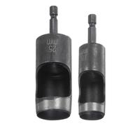 sourcing map 2 perforadores huecos de cuero de 18 mm y 25 mm, vástago hexagonal de 1/4 pulgadas para taladros, herramienta de perforación de agujeros de cinturón para telas gruesas, trabajos de