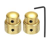 sourcing map 2 perillas de control concéntricas dobles apiladas, 1/4 pulgadas universales de metal con tono de volumen, con llave para guitarra eléctrica, bajo, color dorado