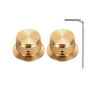 sourcing map 2 perillas de potenciómetro de aluminio de 1/4 pulgadas con control de tono de volumen con llave hexagonal tipo L para guitarra, instrumentos, mezclador de audio, amplificador, dorado
