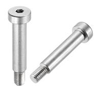 sourcing map 2 pernos de hombro de acero inoxidable 304 de 10 mm de diámetro de hombro de 45 mm de longitud del hombro M8 x 1,25 rosca hexagonal para industrias de maquinaria de moldeo por inyección