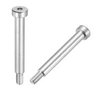 sourcing map 2 pernos de hombro de acero inoxidable 304 de 8 mm de diámetro de hombro de 55 mm de longitud del hombro M6 x 1 rosca hexagonal para industrias de maquinaria de moldeo por inyección